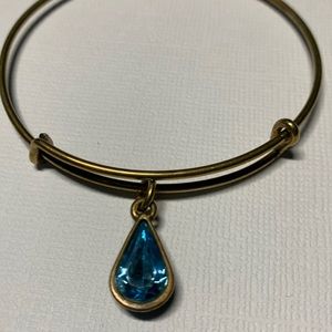 3/$20 Alex and Ani blue March birthstone gold tone bracelet